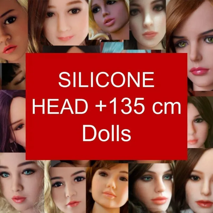 Male Sex Toys Sexy Real Sex Dolls Silicone Head for 135 cm 4ft5 Dolls