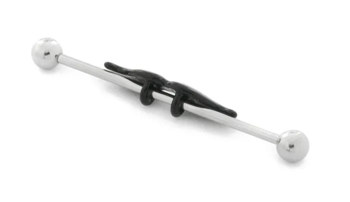 14g 15 Mustache Industrial Barbell Painful Pleasures Vibrators