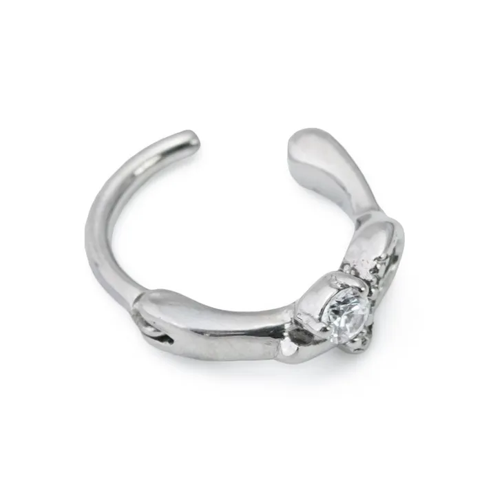 14g 38 Asymmetric Loop Crystal Steel Clicker Price Per 1 Painful Pleasures Male Sex Toys