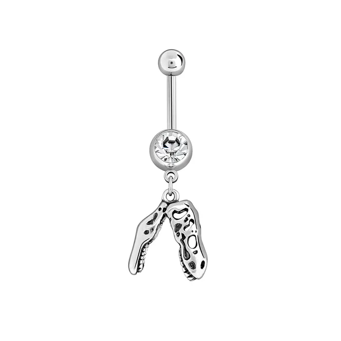 14g 38 TRex Skull Dangle Belly Button Ring Painful Pleasures Male Sex Toys