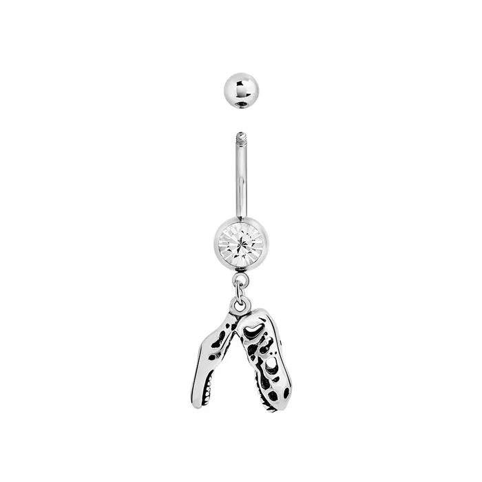 14g 38 TRex Skull Dangle Belly Button Ring Painful Pleasures Male Sex Toys