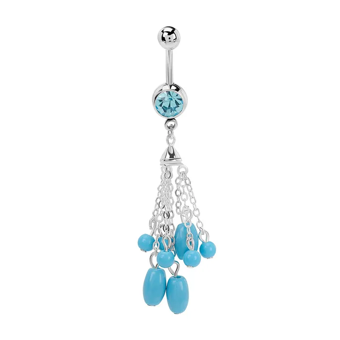 14g 716 Cascading Turquoise Dangle Belly Button Ring Painful Pleasures Male Sex Toys 14g 716 Cascading Turquoise Dangle Belly Button Ring Painful Pleasures Male Sex Toys