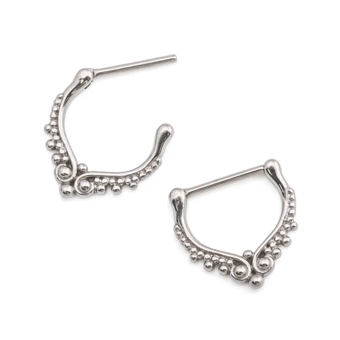 14g Antique Beaded Steel Nipple Clicker Price Per 1 Painful Pleasures Female Sex Toys