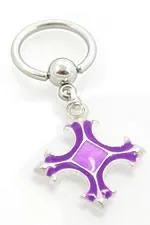 14g Violaceous Cross Captive Ring Painful Pleasures Male Sex Toys