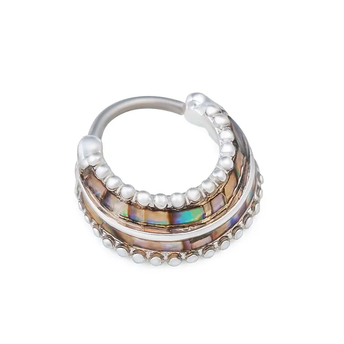 16g Stacked Abalone Clicker Ring Painful Pleasures Male Sex Toys