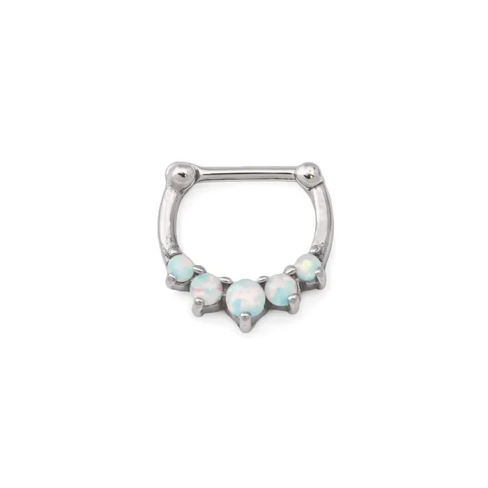 16g Steel Septum Clicker with Five Opals Price Per 1 Painful Pleasures Male Sex Toys 16g Steel Septum Clicker with Five Opals Price Per 1 Painful Pleasures Male Sex Toys