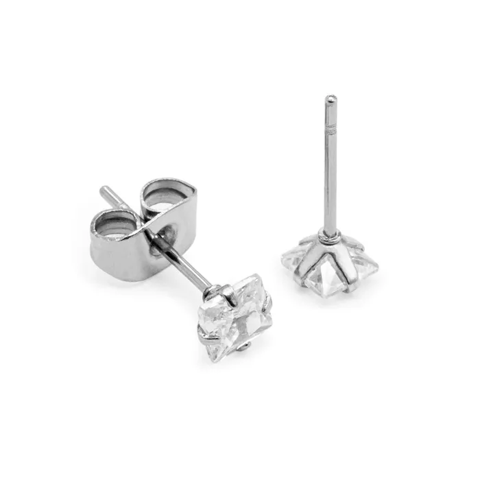 22g Square Crystal Jewel Stud Earrings Price Per 2 Monster Steel Female Sex Toys