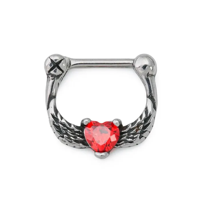 Anal 16g Hawk Wings Heart Steel Septum Clicker Painful Pleasures
