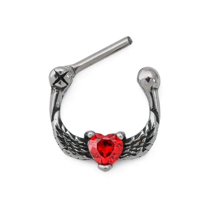 Anal 16g Hawk Wings Heart Steel Septum Clicker Painful Pleasures