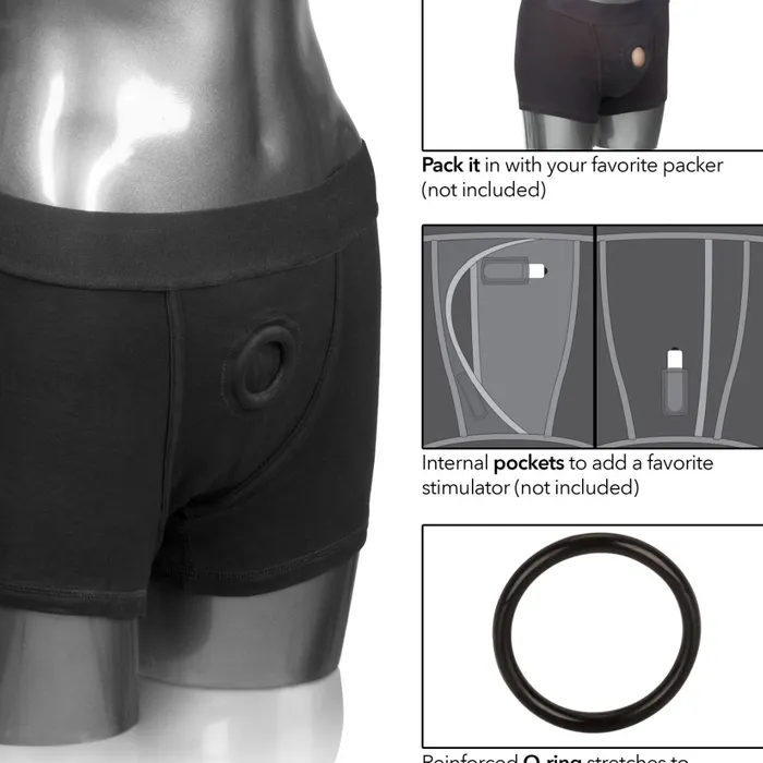 Anal CalExotics Packer Gear Black Boxer Packing Harness Size XS XL