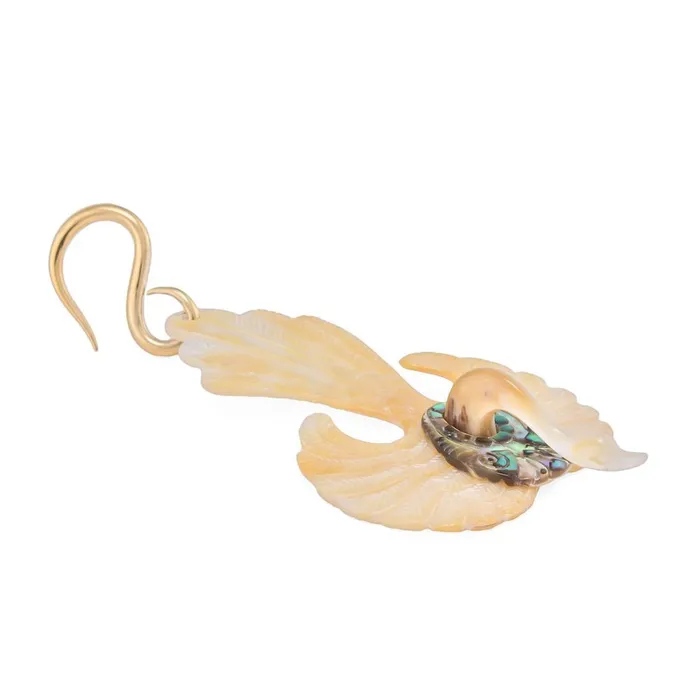 Anal Elementals Organics Golden Swan Mother of Pearl Abalone Earrings 1mm3mm Price Per 2