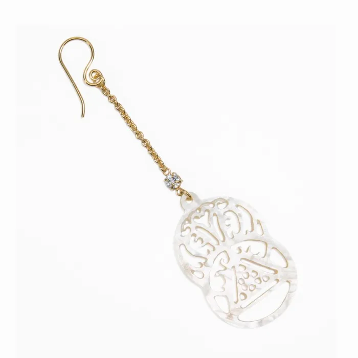 Anal Elementals Organics Vesica Pisces Mother of Pearl Jeweled Earrings Price Per 2