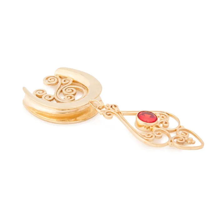 Anal Elementals Organics Wayward Winds Gold Plated Saddle Plug with Heart Dangle Price Per 1