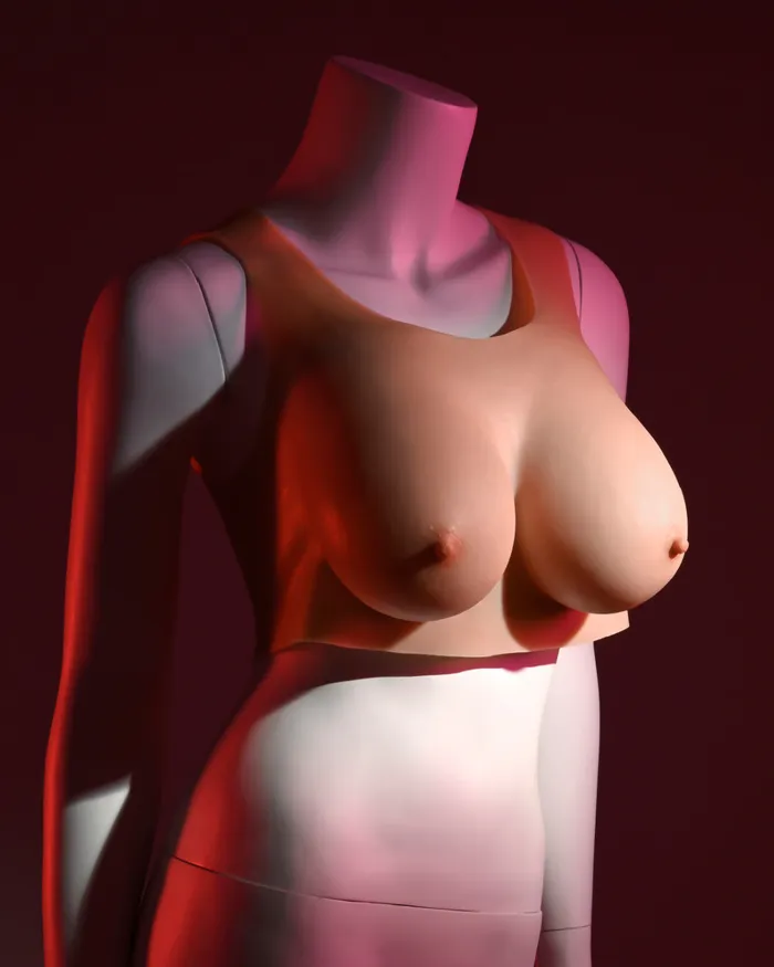 Anal Evolved Novelties Gender X Wearable Silicone D Cup Breasts Vanilla