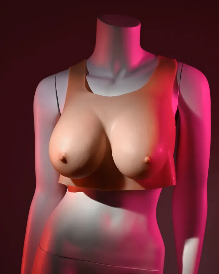 Anal Evolved Novelties Gender X Wearable Silicone D Cup Breasts Vanilla