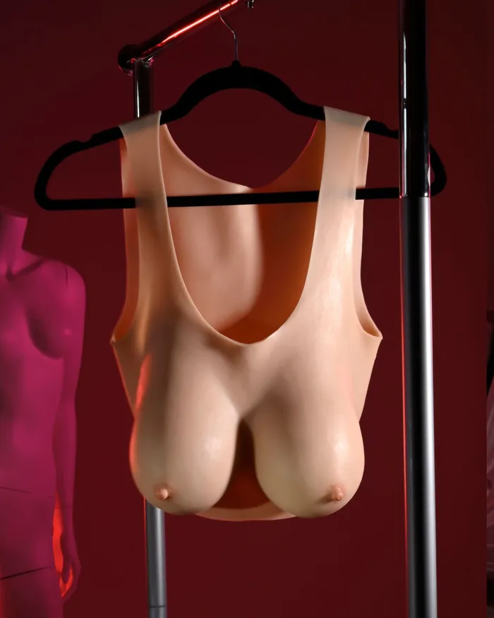 Anal Evolved Novelties Gender X Wearable Silicone D Cup Breasts Vanilla