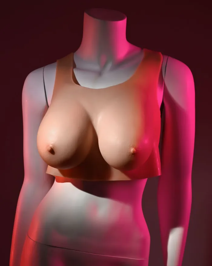 Anal Evolved Novelties Gender X Wearable Silicone D Cup Breasts Vanilla
