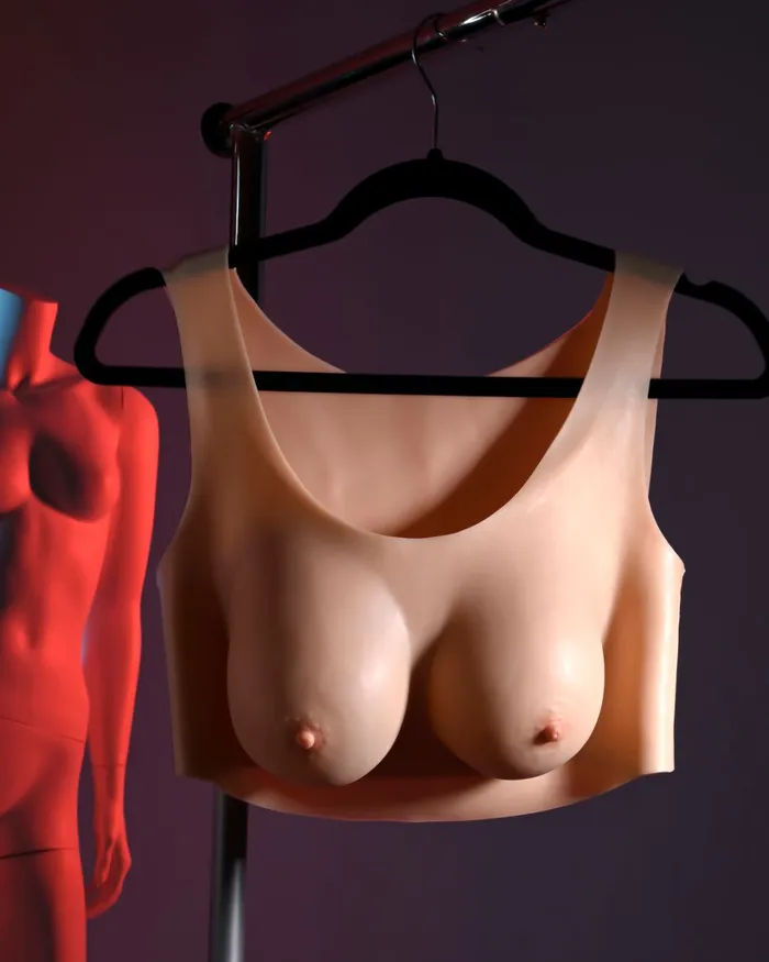 Anal Evolved Novelties Gender X Wearable Silicone D Cup Breasts Vanilla