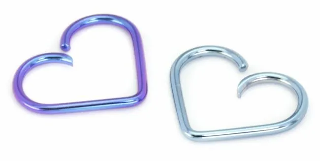 Anal Painful Pleasures 16g Niobium Unbreakable Heart 5 Sizes