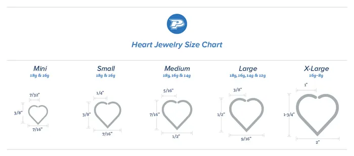 Anal Painful Pleasures 16g Niobium Unbreakable Heart 5 Sizes