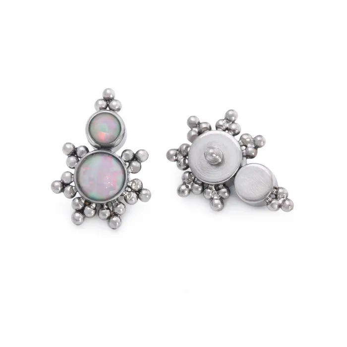 Anal Tilum Tilum 14g12g Internally Threaded Micron Beaded Stacked Opal Titanium Top Price Per 1 Anal Tilum Tilum 14g12g Internally Threaded Micron Beaded Stacked Opal Titanium Top Price Per 1