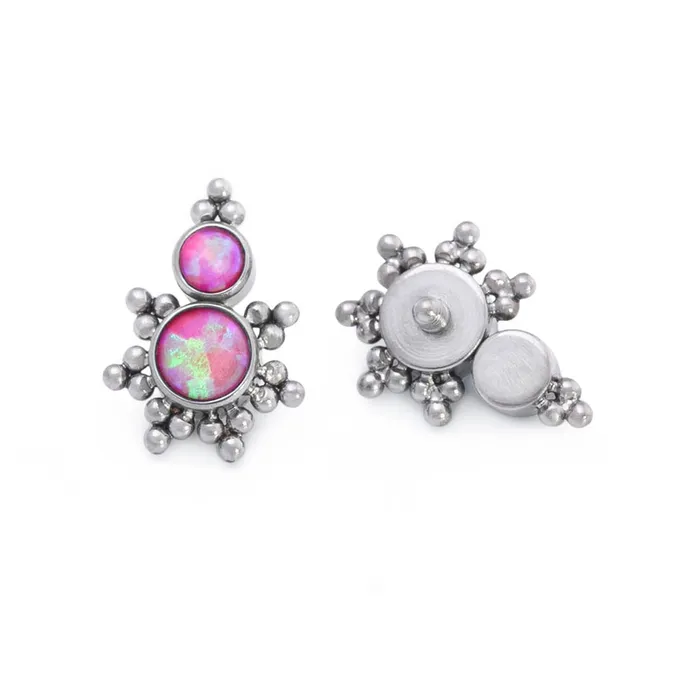 Anal Tilum Tilum 14g12g Internally Threaded Micron Beaded Stacked Opal Titanium Top Price Per 1