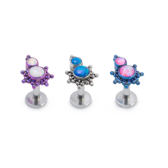 Anal Tilum Tilum 14g12g Internally Threaded Micron Beaded Stacked Opal Titanium Top Price Per 1