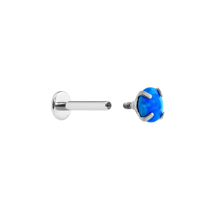 Anal Tilum Tilum 18g16g Internally Threaded Square ProngSet 4mm Round Opal Top Price Per 1