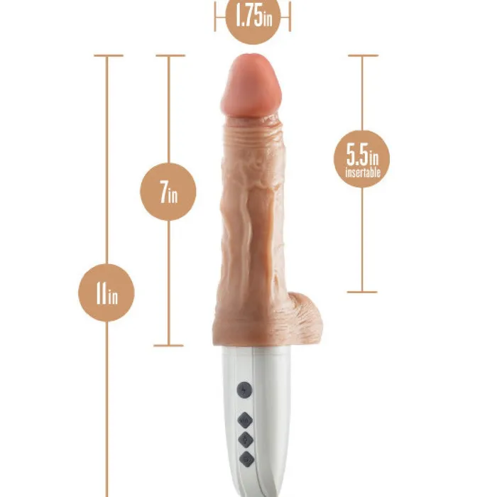 Blush Anal Dr Hammer Thrusting Realistic 7 Inch Dildo With Handle and Mount