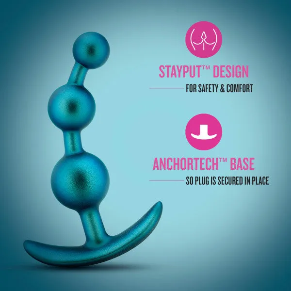 Blush Anal Matrix First Time Soft Silicone Anal Beads Shimmery Blue