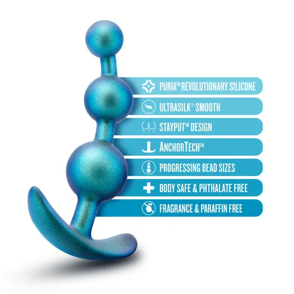 Blush Anal Matrix First Time Soft Silicone Anal Beads Shimmery Blue