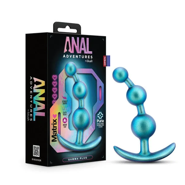 Blush Anal Matrix First Time Soft Silicone Anal Beads Shimmery Blue