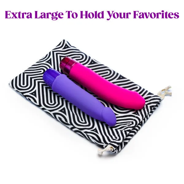 Blush Bomba Black White Hearts Sex Toy Storage Bag Blush Vibrators