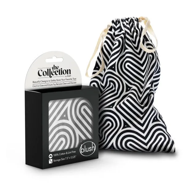 Blush Bomba Black White Hearts Sex Toy Storage Bag Blush Vibrators