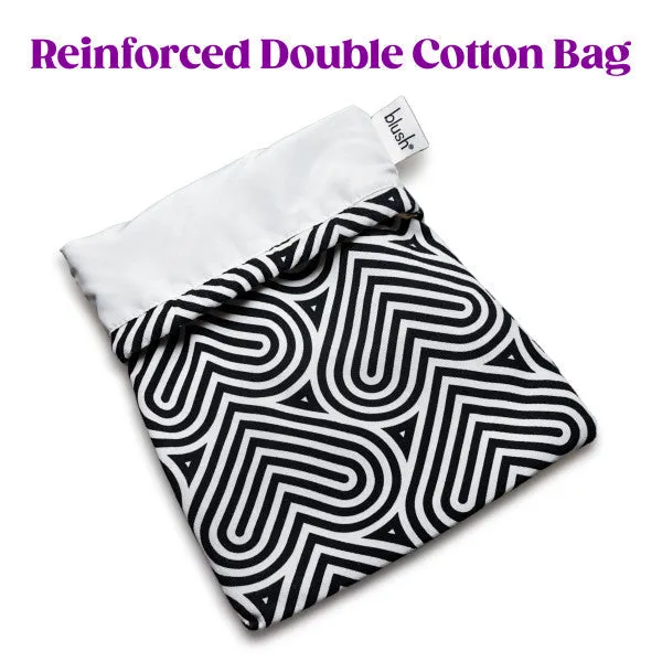 Blush Bomba Black White Hearts Sex Toy Storage Bag Blush Vibrators