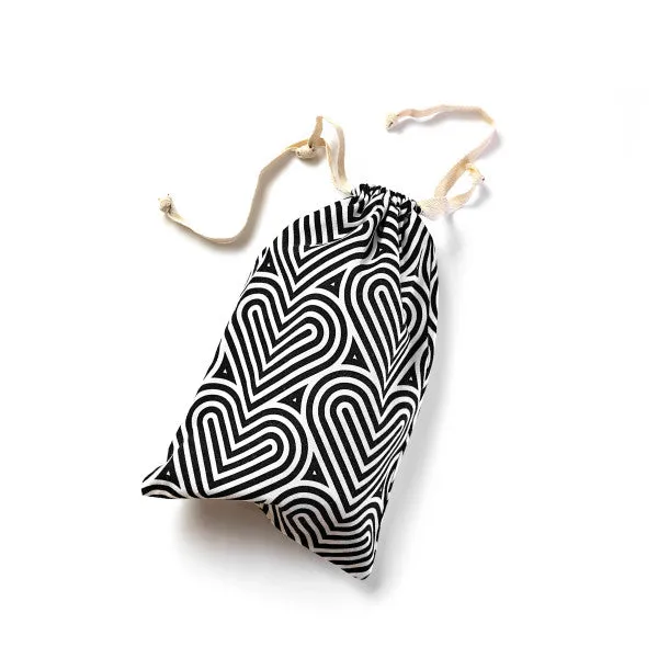 Blush Bomba Black White Hearts Sex Toy Storage Bag Blush Vibrators