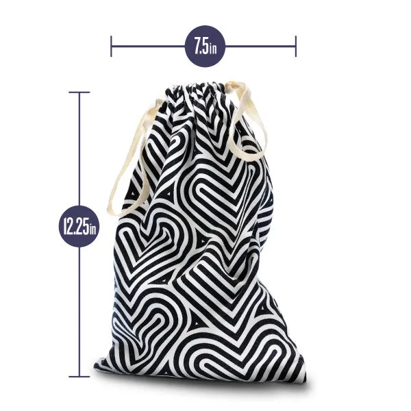 Blush Bomba Black White Hearts Sex Toy Storage Bag Blush Vibrators