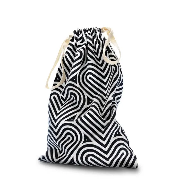 Blush Bomba Black White Hearts Sex Toy Storage Bag Blush Vibrators
