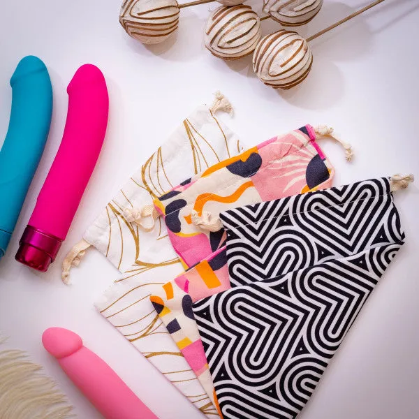 Blush Bomba Black White Hearts Sex Toy Storage Bag Blush Vibrators