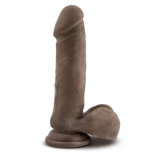 Blush Dildos Au Naturel 8 Inch Dual Density Suction Cup Dildo with Balls Chocolate
