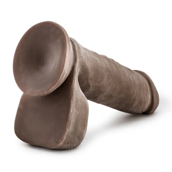 Blush Dildos Au Naturel 8 Inch Dual Density Suction Cup Dildo with Balls Chocolate