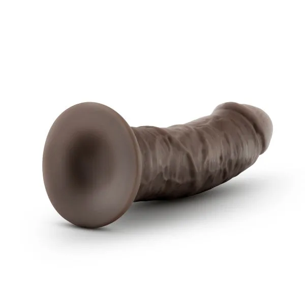 Blush Dildos Au Naturel 8 Inch Realistic Feel Dual Density Suction Cup Dildo Dark Chocolate