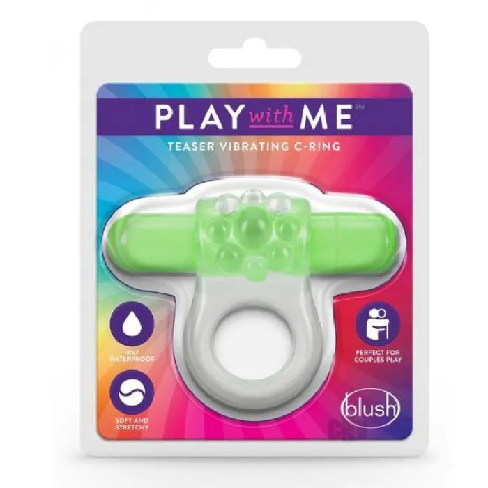 Blush Teaser Vibrating Beginners Cock Ring Glow in the Dark Green Male Sex Toys