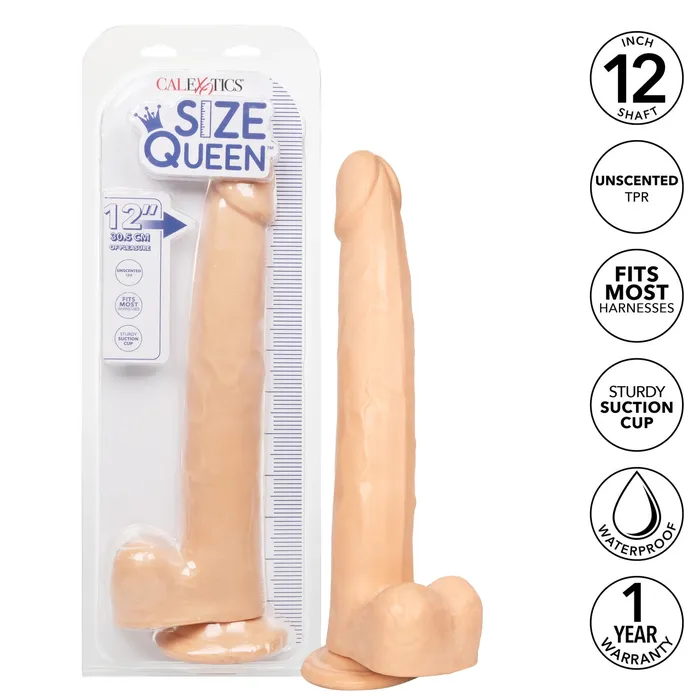 California Exotics Dildos Size Queen 12 Inch Realistic Suction Cup Dildo Dong IVORY by Cal Exotics