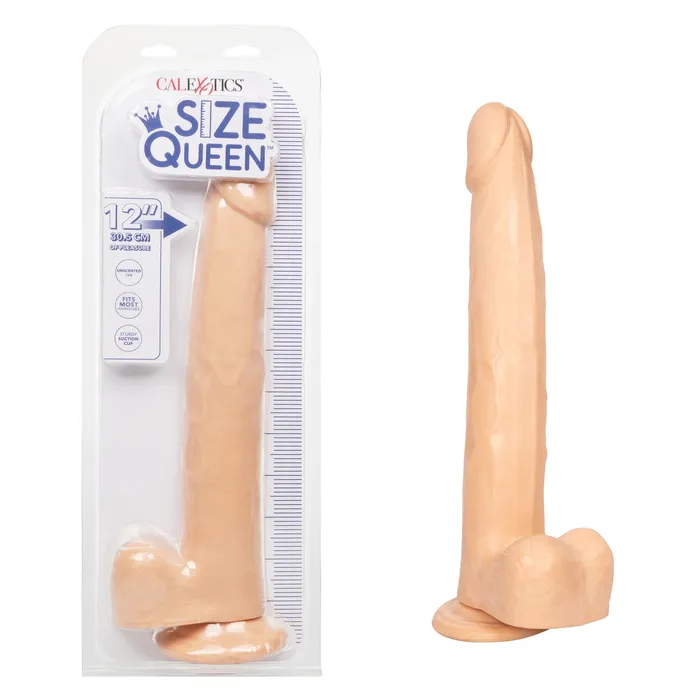 California Exotics Dildos Size Queen 12 Inch Realistic Suction Cup Dildo Dong IVORY by Cal Exotics