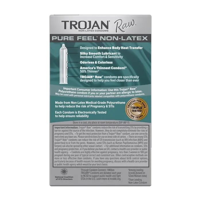 Church Dwight Co Vibrators Trojan Raw Pure Feel NonLatex 10ct