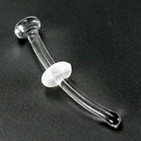 Clear Crystal Glass Bent Retainer 18g8g Price Per 1 Painful Pleasures Dildos