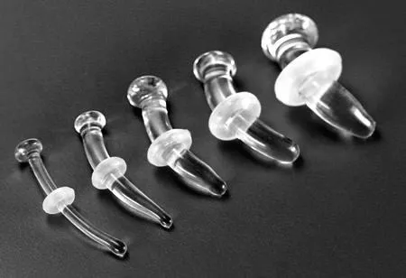 Clear Crystal Glass Bent Retainer 18g8g Price Per 1 Painful Pleasures Dildos