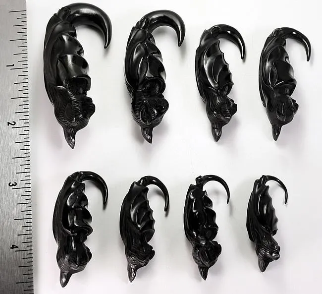 CLOAKED BAT Hangers Carved from Horn 15mm 8mm Price Per 1 Elementals Organics Vibrators