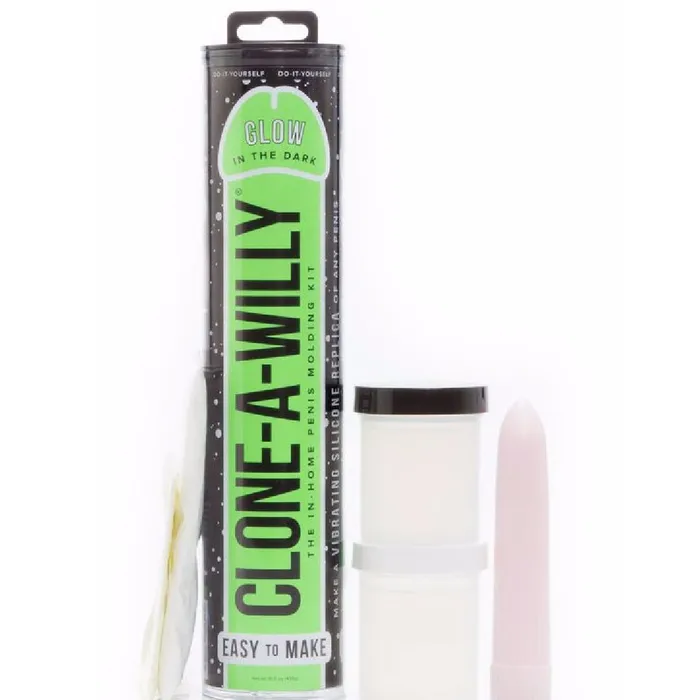 Clone A Willy Vibrating Silicone Penis Casting Kit Glow In the Dark Green Empire Laboratories Female Sex Toys